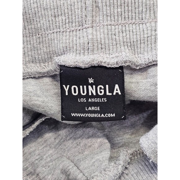YOUNGLA Men's L Stretch Waist Jogger Sweatpants Lounge Pants Heather Gray - Picture 4 of 5